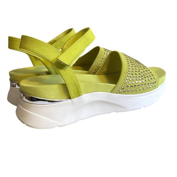 Kenneth Cole Reaction Hera Knit Jeweled Sport Sandal Lime 9M - Picture 8 of 11